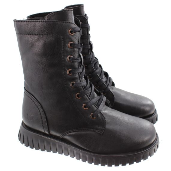 HEAVENLY FEET Ladies Martina 5 Lace Calf Boots In Black