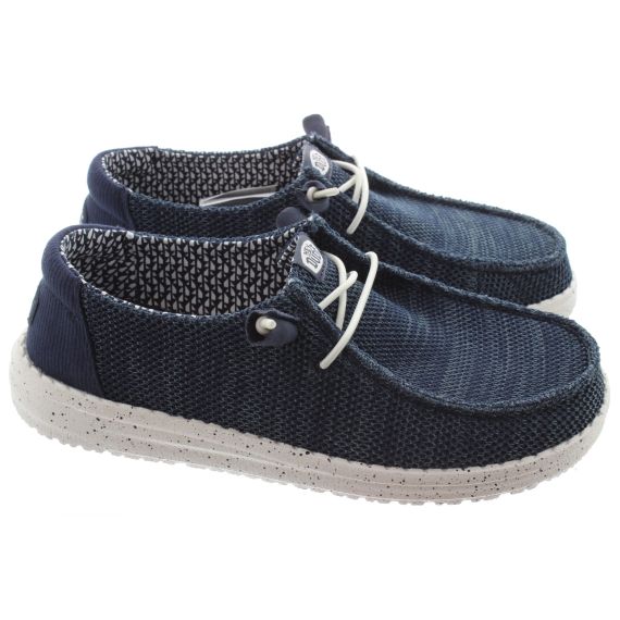HEY_DUDE Ladies Wendy Stretch Sox Slip On Shoes In Navy