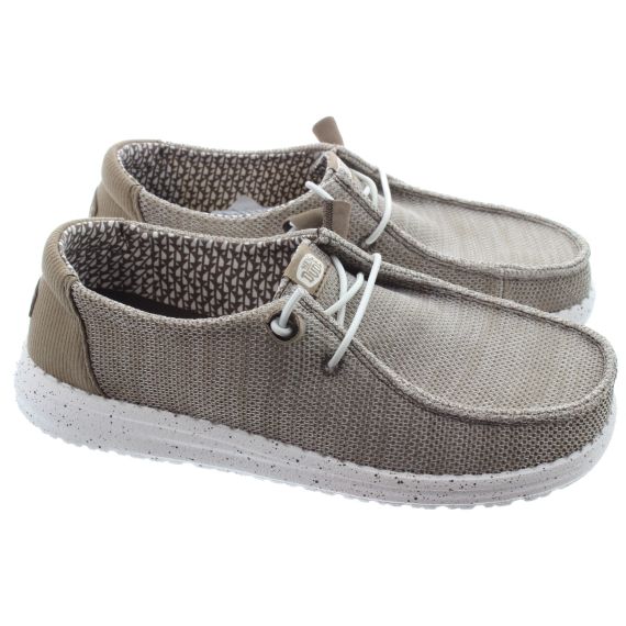 HEY_DUDE Ladies Wendy Stretch Sox Slip On Shoes In Walnut