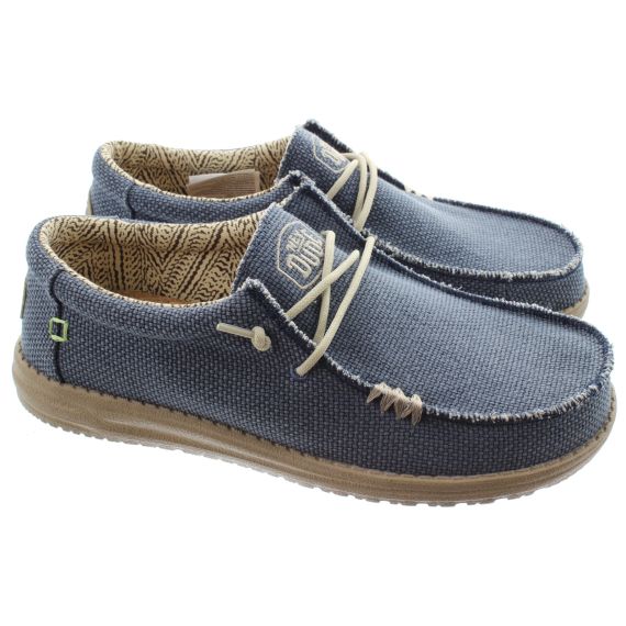 HEY_DUDE Mens Wally Braided Slip On Shoes In Blue