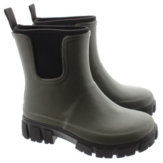 LAZY_DOGZ Ladies Lake Wellington Boots In Khaki