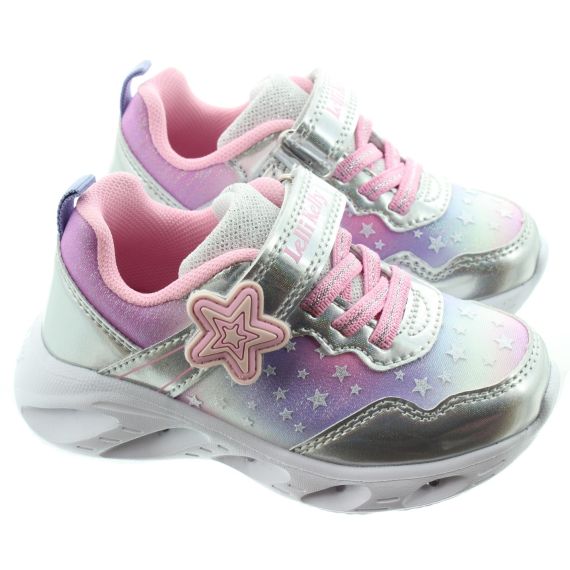 LELLI KELLY Kids LK5635 Stella Light Up Flashing Trainers In Silver