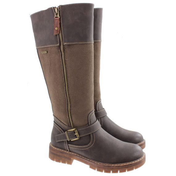 LUNAR Ladies Joy Waterproof Knee Boots In Brown