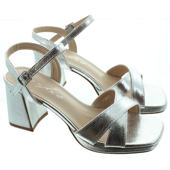 LUNAR Ladies Justina Heel Sandals In Silver