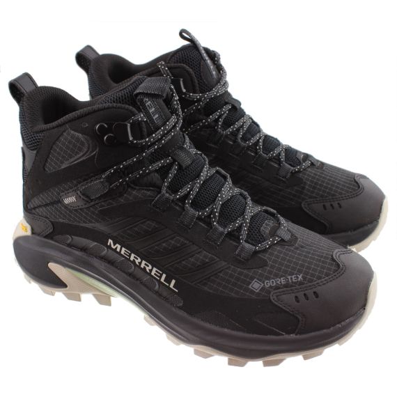 MERRELL Ladies Moab Speed 2 Mid Gore-Tex Waterproof Boots In Black