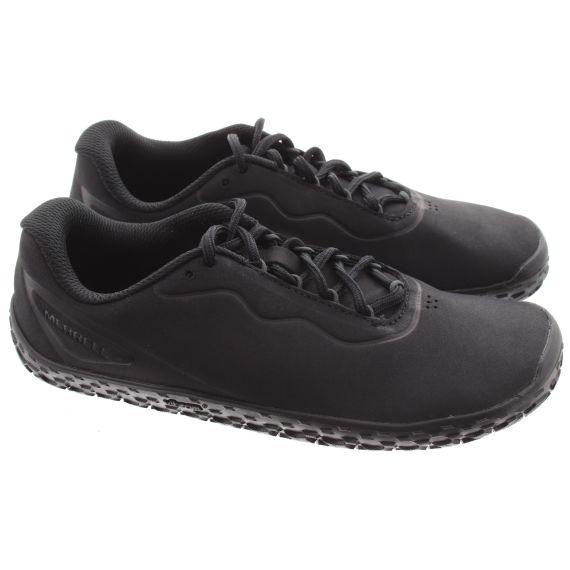 MERRELL Ladies Barefoot Vapor Glove 7 Leather Shoes In Black