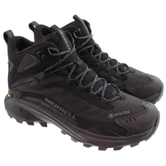 MERRELL Mens Moab Speed 2 Mid Gore-Tex Waterproof Boots In Balck