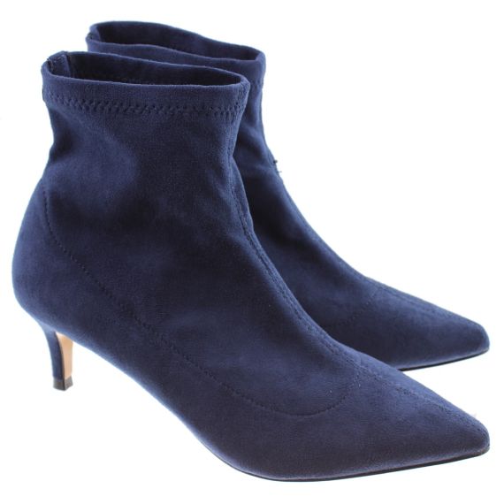 RAVEL Ladies Madruga Kitten Heel Ankle Boots In Navy