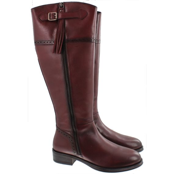 RAVEL Ladies Rowton Knee Boots In Bordeaux Leather