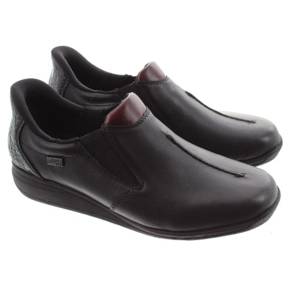 RIEKER Ladies 47253 Waterproof Shoes In Black