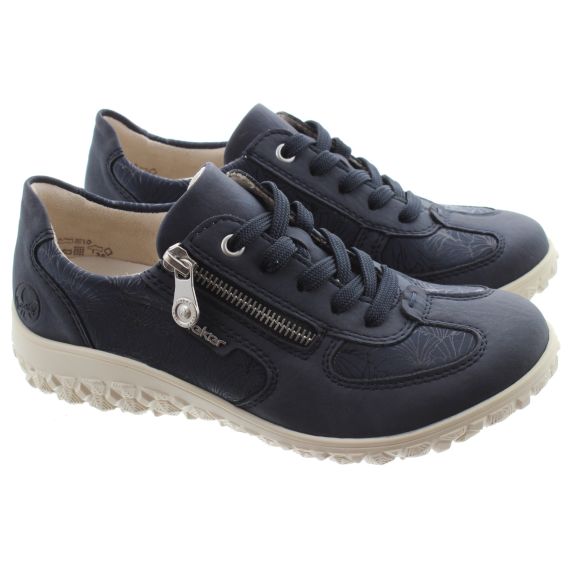 RIEKER Ladies 59501 Wide Fit Trainers In Navy