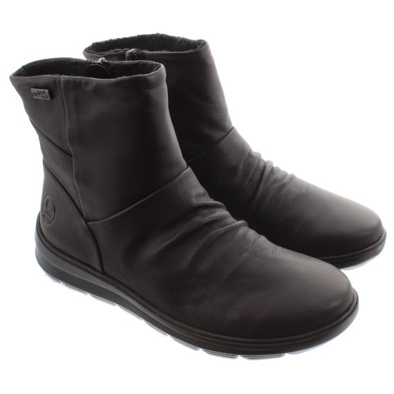 RIEKER Ladies Z0066 Waterproof Ankle Boots In Black