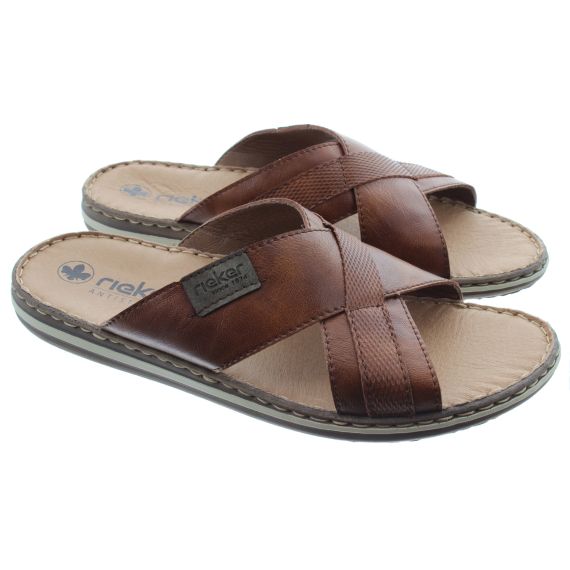 RIEKER Mens 21082 Mules In Tan