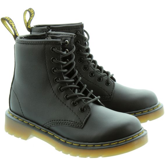 DR MARTENS Kids Delaney 1460 Y Lace Ankle Boots in Black