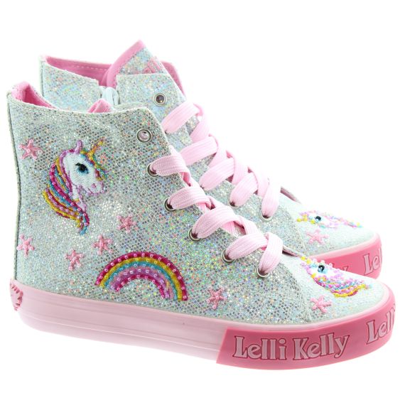 LELLI KELLY Kids LK6024 Glitter Boot in Silver