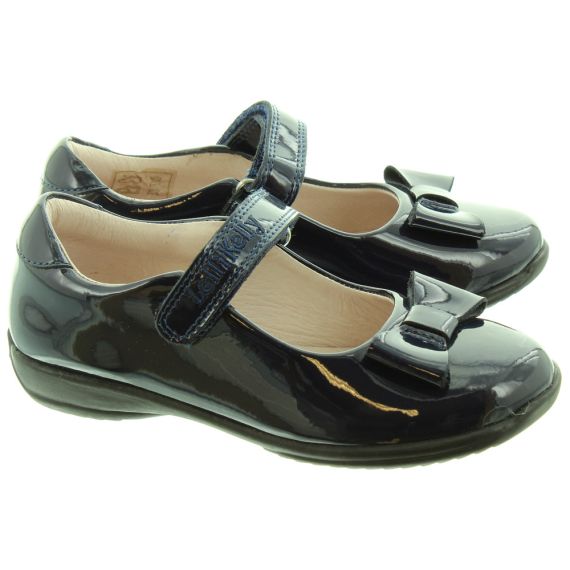 LELLI KELLY Kids LK8206 Perrie F Width Shoes In Navy Patent