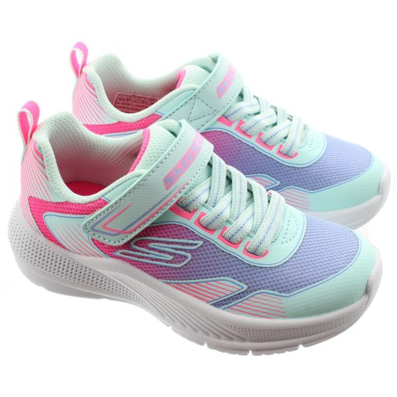 SKECHERS Kids 303657L Microspec Advance Machines Washable Trainers In Aqua Multi