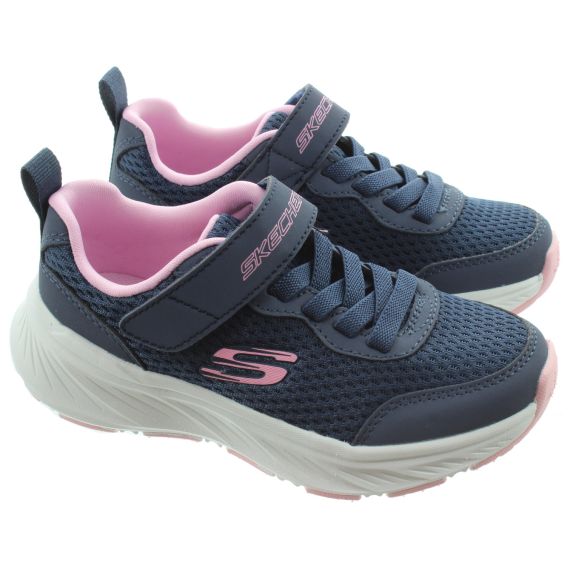 SKECHERS Kids 303981L Smooth Journey Machine Washable Trainers In Navy And Lavender