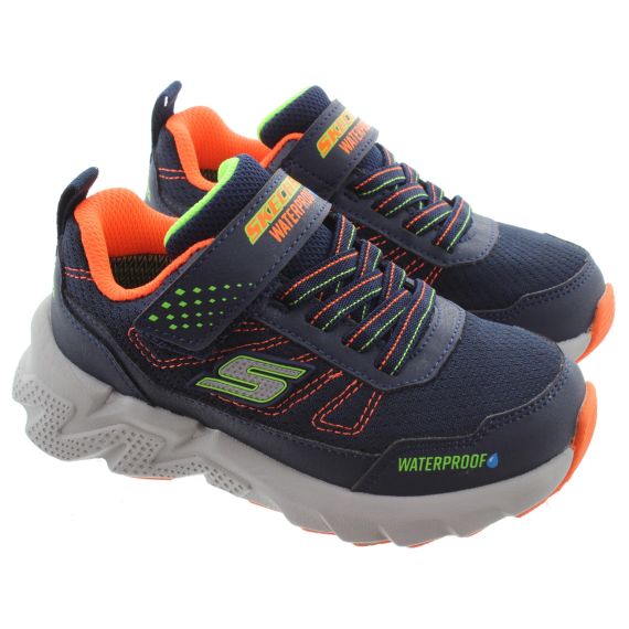 SKECHERS Kids 406334L Tread Aqua Waterproof Trainers In Navy Orange