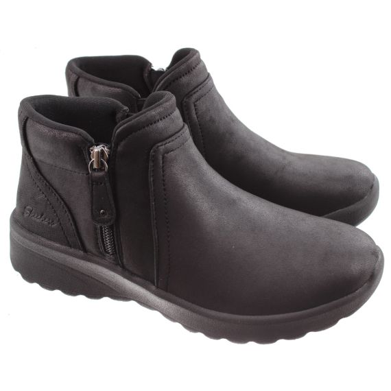 SKECHERS Ladies 159637 Lovely Vibes Ankle Boots In Black