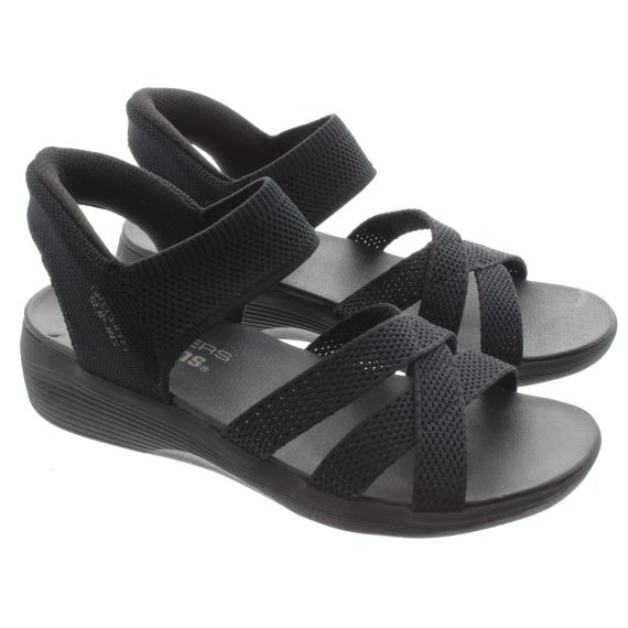 SKECHERS Ladies 163524 Slip Ins Arya - Cooling Off Sandals In Black