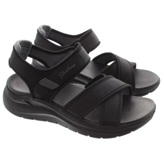 SKECHERS Ladies 164078 Arch Fit 2.0 Kennedy Sandals In Black And Grey