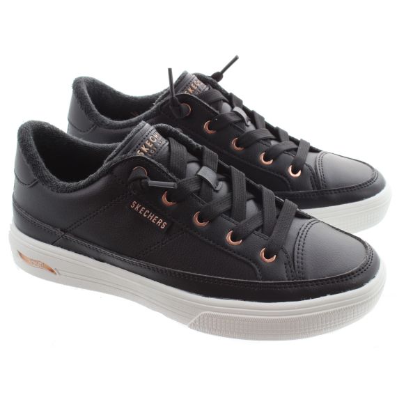 SKECHERS Ladies 177189 Archfit Arcade Slip On Trainers In Black