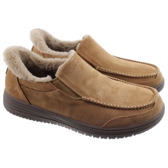 SKECHERS Mens 205606 Slip Ins Slippers In Chestnut