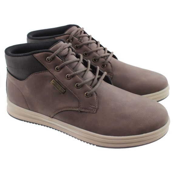 SKECHERS Mens 211461 Wallace Waterproof Lace Up Ankle Boots In Chocolate Brown