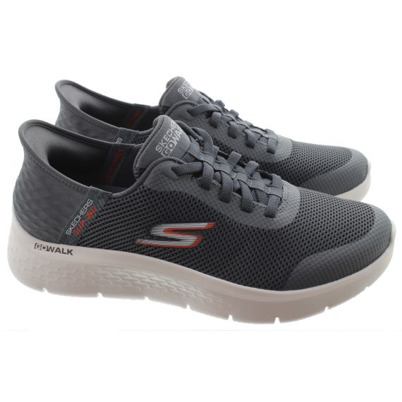 SKECHERS Mens 216324 Hands Up Extra-Wide Slip Ins Go Walk Trainers In Grey