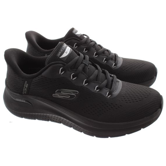 SKECHERS Mens 232712 Arch Fit Slip Ins Trainers In Black 