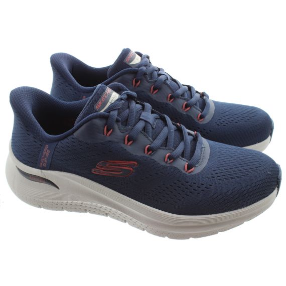 SKECHERS Mens 232712 Arch Fit Slip Ins Navy/ Red