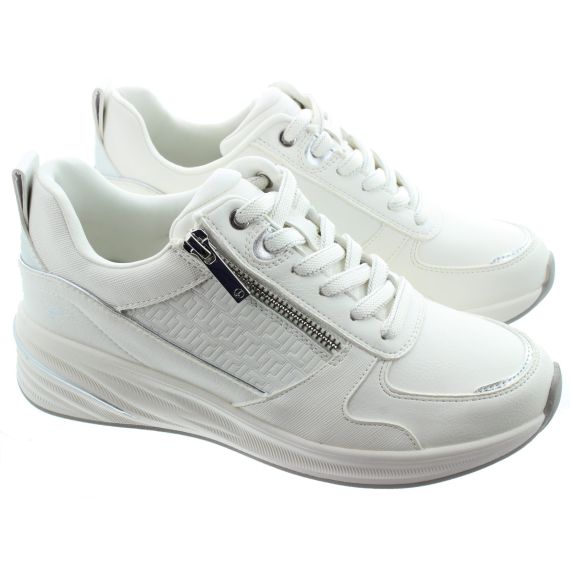 TAMARIS Ladies 23754 Wedge Trainers In White