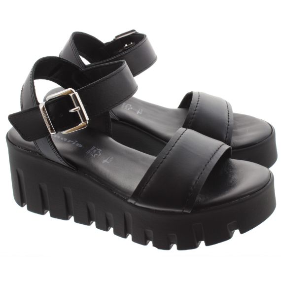 TAMARIS Ladies 28712 Chunky Sandals In Black
