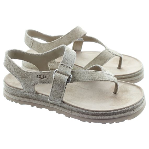 UGG Ladies Goldengraze Toe Post Sandals In Sand