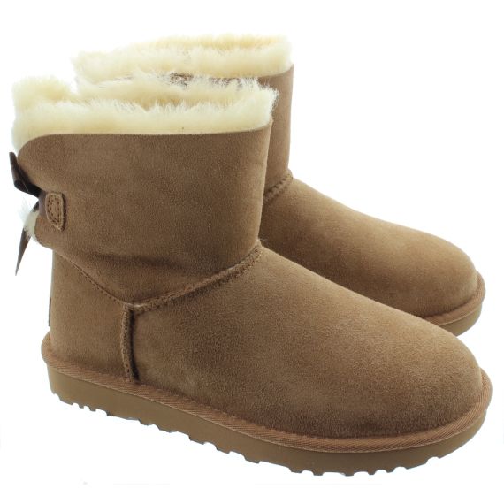 UGG Ladies Mini Bailey Bow 2 Boots In Chestnut