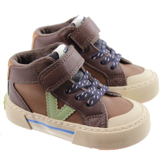 VICTORIA Kids Tribu Tira Velcro Boots In Khaki