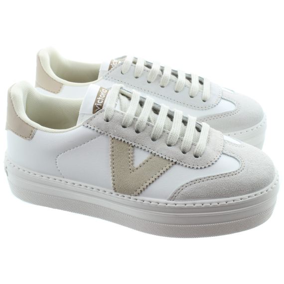 VICTORIA Ladies Barcelona Flatform Trainers In Beige