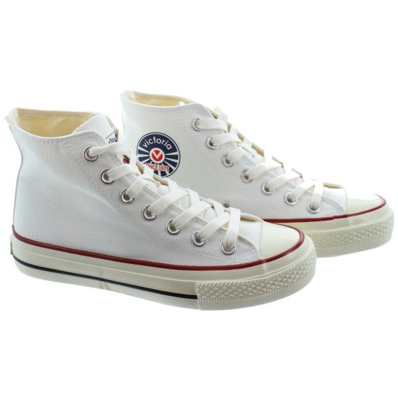 VICTORIA Ladies Tribu Canvas Boots In White 