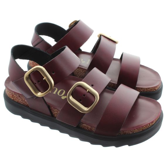 YOKONO Tunez 127 Chunky Sandals In Burgundy