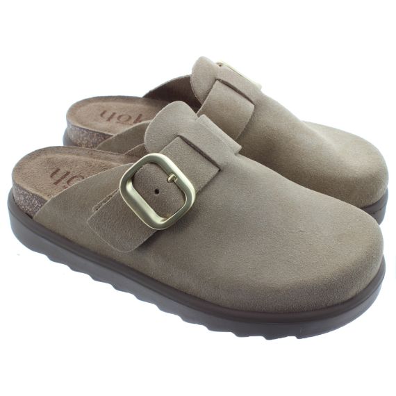 YOKONO Ladies Tunez 599 Full Mules In Mushroom